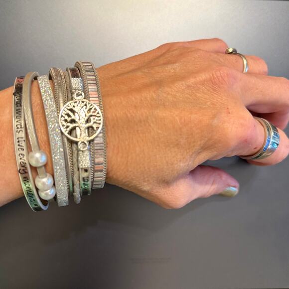 4 for $20 Sale-Tree of Life Inspirational Layered Leather Wrap Bracelet - Picture 8 of 8